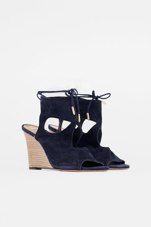 Aquazzura Suede Sexy Thing Wedge Sandal