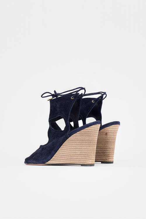 Aquazzura Suede Sexy Thing Wedge Sandal