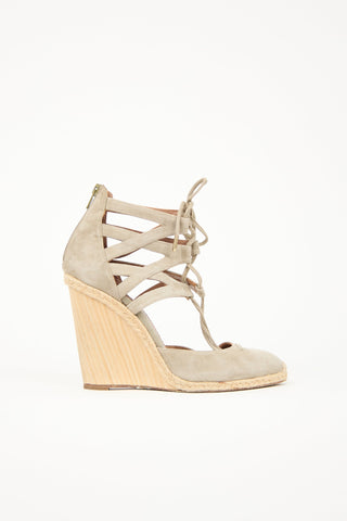Aquazzura Suede Belgravia Wedge Espadrille