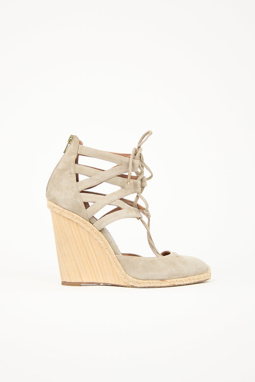 Aquazzura Suede Belgravia Wedge Espadrille