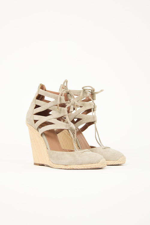 Aquazzura Suede Belgravia Wedge Espadrille