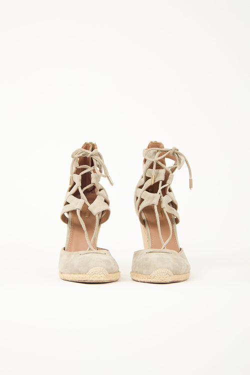 Aquazzura Suede Belgravia Wedge Espadrille