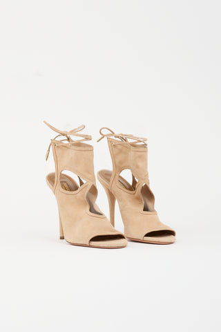 Aquazzura Suede Cut Out Heel