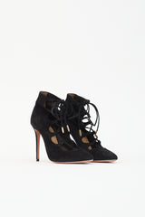 Aquazzura Suede Lace Up Heel