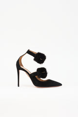 Aquazzura Suede & Fur Heel