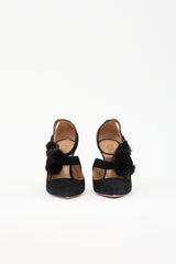 Aquazzura Suede & Fur Heel