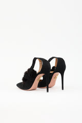 Aquazzura Suede & Fur Heel