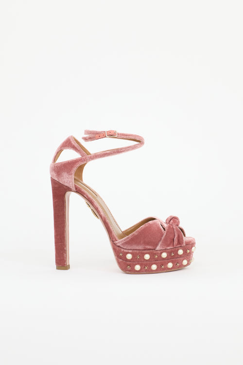 Aquazzura Velvet Harlow Platform Heel