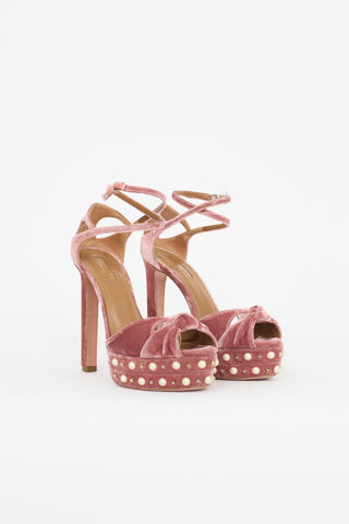 Aquazzura Velvet Harlow Platform Heel