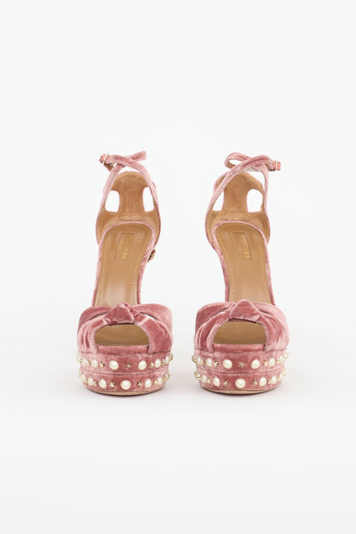 Aquazzura Velvet Harlow Platform Heel