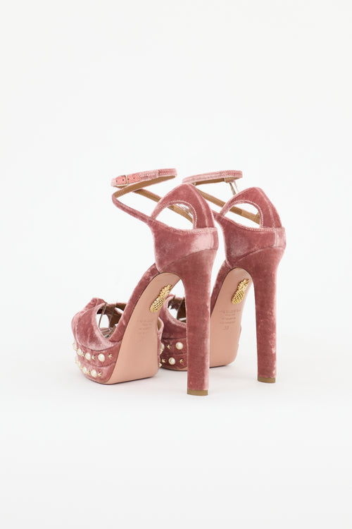 Aquazzura Velvet Harlow Platform Heel