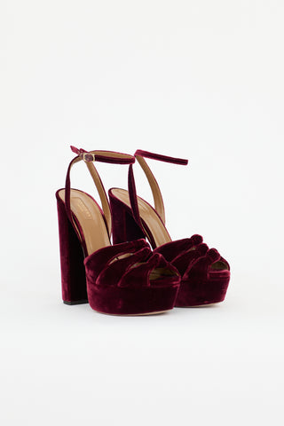 Aquazzura Velvet Mira Platform Heel