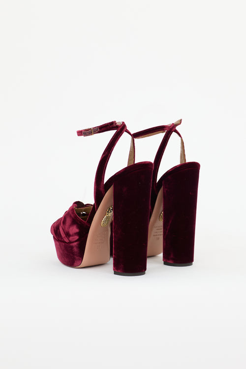 Aquazzura Velvet Mira Platform Heel