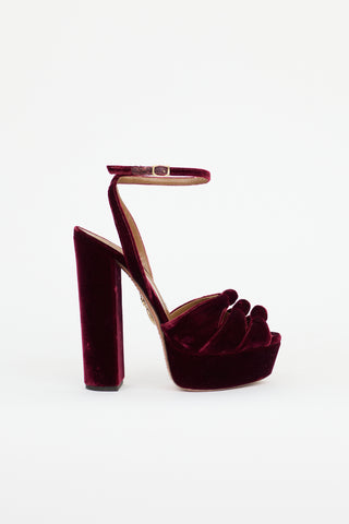Aquazzura Velvet Mira Platform Heel