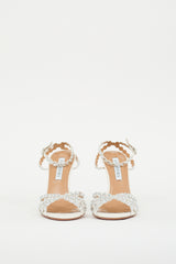 Aquazzura White Leather Crystal Tequila 105 Heel
