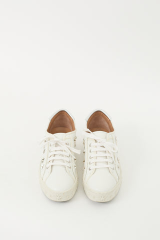 Aquazzura White Leather Star Embellished Sneaker