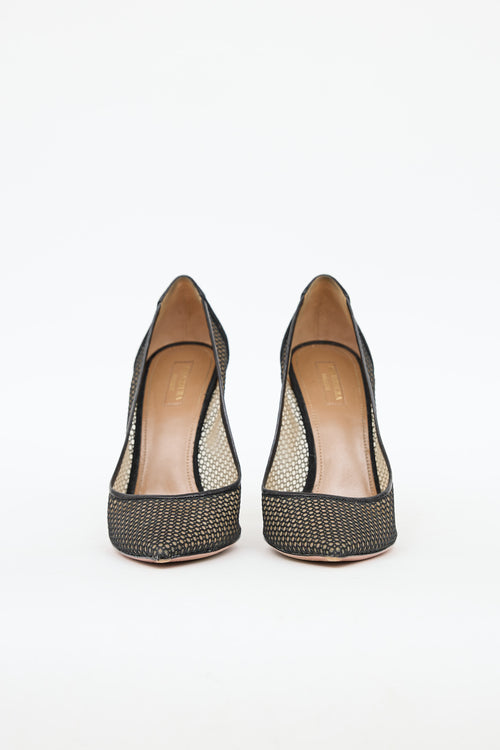 Aquazzura Mesh Pointed Toe Pump