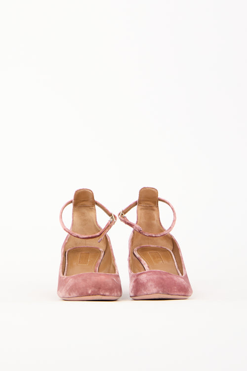 Aquazzura Pink Velvet Alix Pump