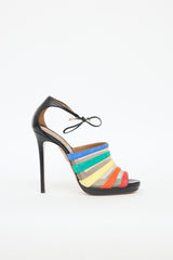 Aquazzura Mesh Leather Peep Toe Pump