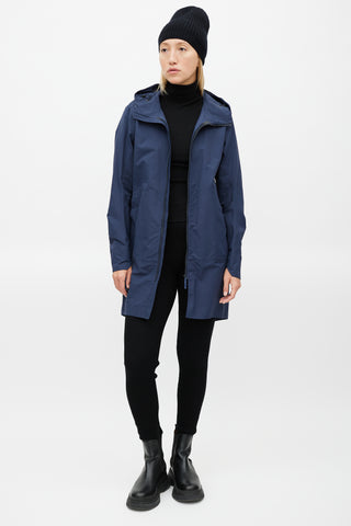 Arc'teryx Veilance Navy Nylon Hooded Coat