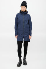 Arc'teryx Veilance Navy Nylon Hooded Coat