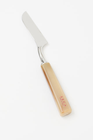 Arca Brown Horn & Stainless Steel Soft Cheese Knife