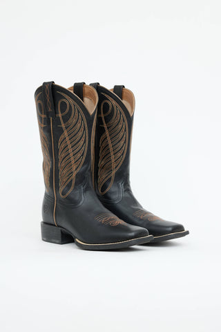 VSP Archive Embroidered Square Toe Western Boot