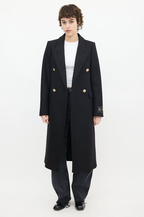 Aritzia Babaton Black Wool & Cashmere Constant Long Coat