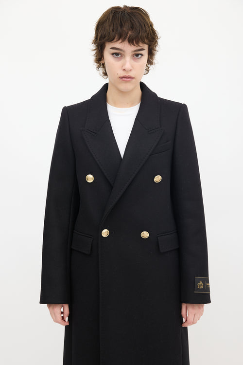 Aritzia Babaton Black Wool & Cashmere Constant Long Coat