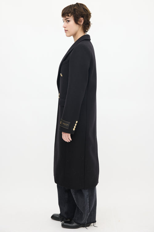 Aritzia Babaton Black Wool & Cashmere Constant Long Coat