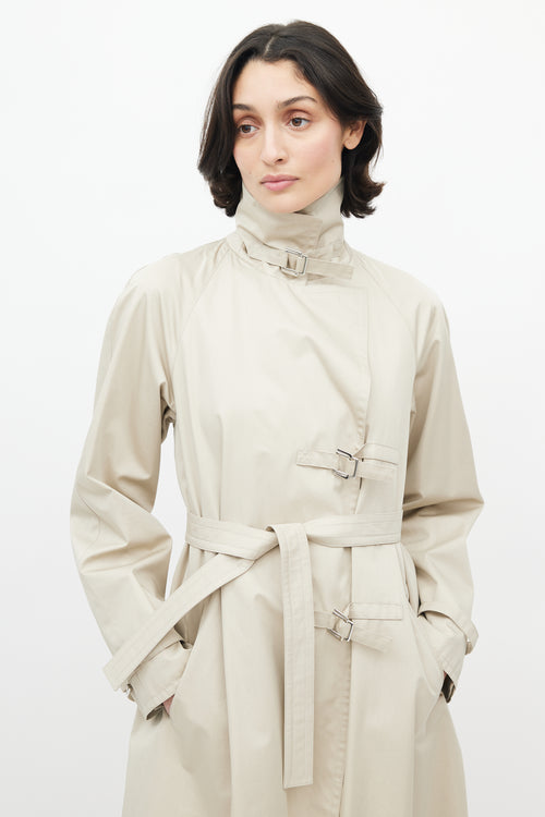 Armani Beige Belted Trench Coat
