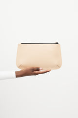 Armani Beige La Prima Leather Clutch