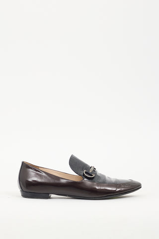 Armani Black & Brown Patent Leather Loafer