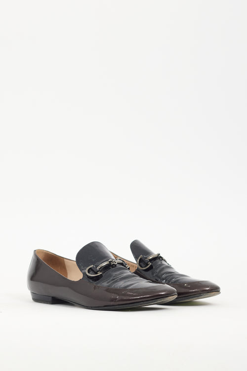 Armani Black & Brown Patent Leather Loafer