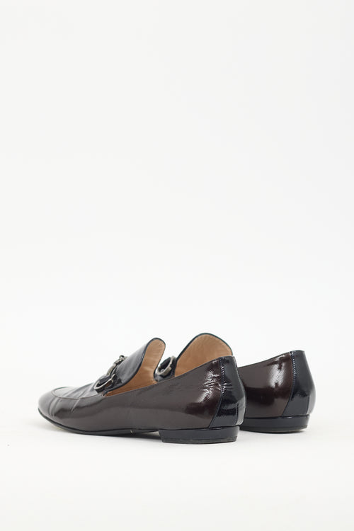 Armani Black & Brown Patent Leather Loafer