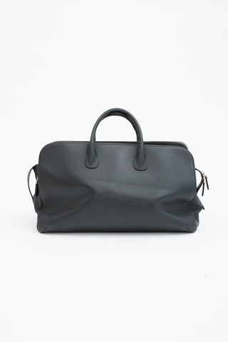 Armani Black Leather Weekender Bag