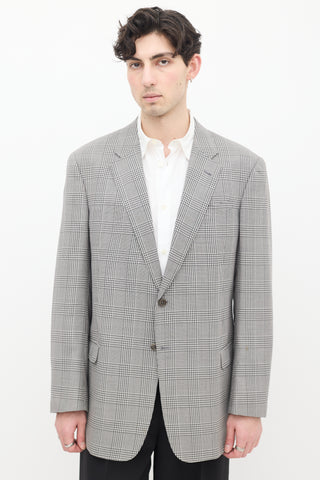 Armani Black & White Houndstooth Blazer