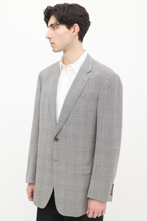 Armani Black & White Houndstooth Blazer