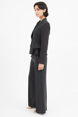 Armani Black & White Stripe Fringe Blazer Pant Suit