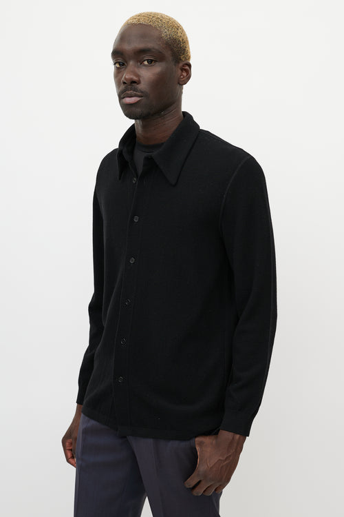 Armani Black Wool Knit Shirt