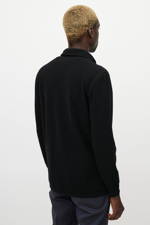 Armani Black Wool Knit Shirt