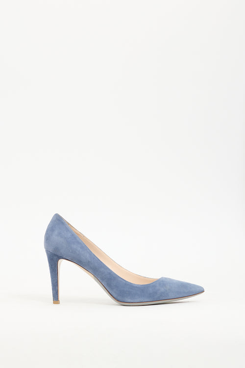 Armani Blue Suede Pump