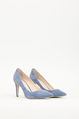 Armani Blue Suede Pump