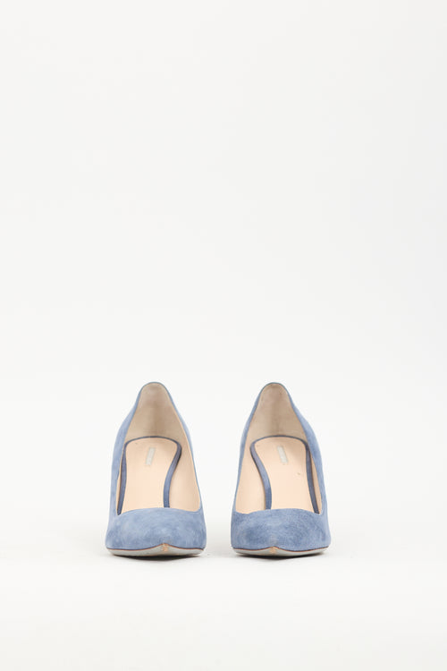 Armani Blue Suede Pump