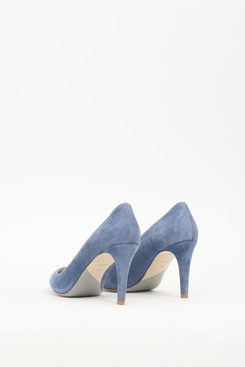 Armani Blue Suede Pump