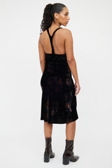 Armani Brown & Black Velvet Midi Dress
