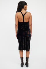 Armani Brown & Black Velvet Midi Dress