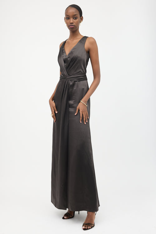Armani Collezioni Silk Satin Maxi Dress