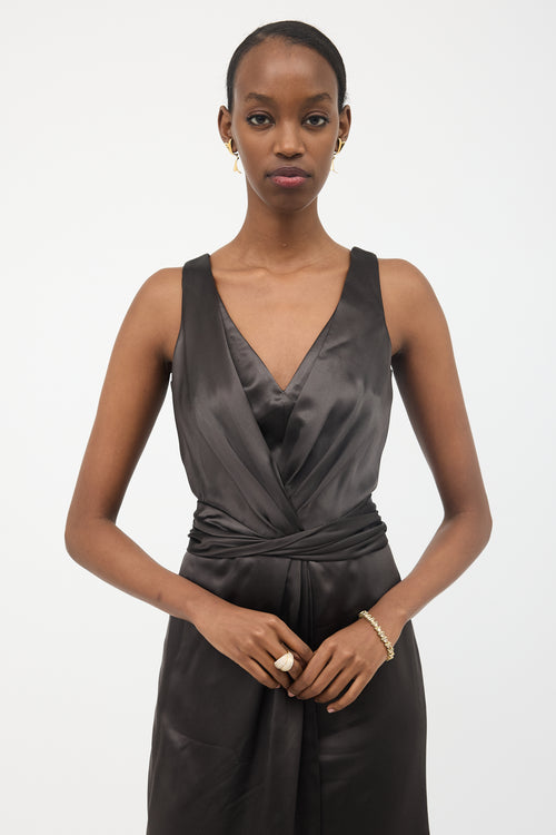 Armani Collezioni Silk Satin Maxi Dress