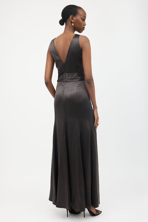 Armani Collezioni Silk Satin Maxi Dress
